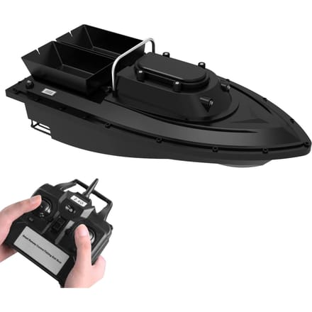 Slimme RC Visaas Boot 400-500M Draadloze Afstandsbediening Visvoerboot Schip met LED 10000mAh x 1 black