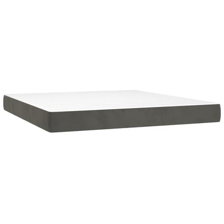 vidaXL - Pocketveringmatras - medium - california - king - 183x213x20 - cm - fluweel - grijs