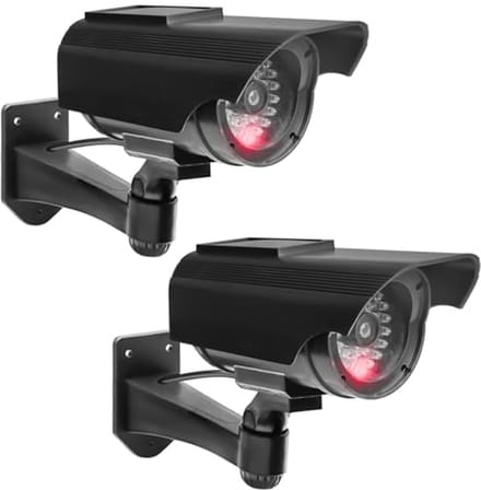 Dummy Bewakingscamera 2 Stuks - Realistische Surveillance Camera met Knipperende LED