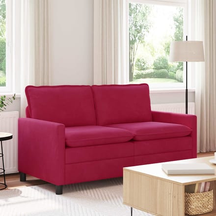 vidaXL - Bank - Wijnrood - 156 - x - 81 - x - 87,5 - cm - Fluweel