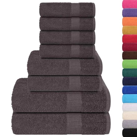 vidaXL - 8-delige - Handdoekenset - FROGN - 360 - g/m² - antraciet