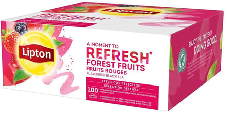 Lipton Feel Good Selection zwarte thee bosvruchten, doos 12X100 zakjes