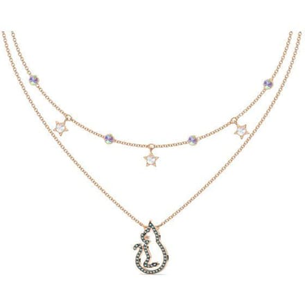 Collier double face Swarovski Cattitude Chat Moonlight pour femme Or Rose 5566726 Box (Random Color) white