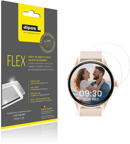 dipos – 2x Beschermfolie geschikt voor LIGE SMART FV22 1.32 | 3D Full Cover Screenprotector | 100% Passend