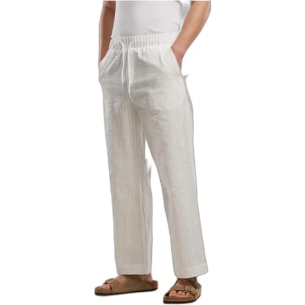 Urban Classics - Loose Seersucker Broek rechte pijpen - M - Wit