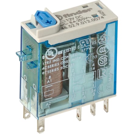 Finder 46 Serie Industriële Mini Relais 12VDC 8A DPDT - 46.52.9.012.0074