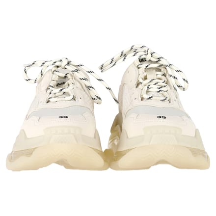 Balenciaga Triple S Helderzolen Sneakers in Crème Polyester