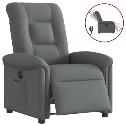 vidaXL - Fauteuil - elektrisch - verstelbaar - stof - donkergrijs