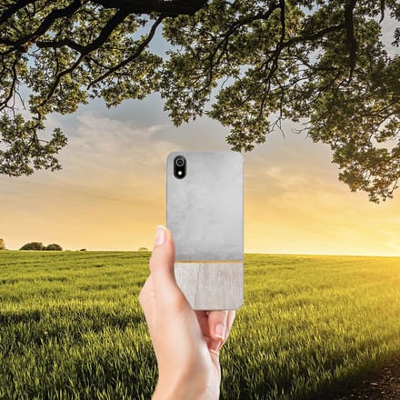 Xiaomi Redmi 7A Bumper Hoesje Wood Concrete