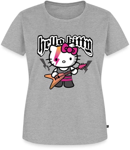 Hello Kitty In Een Rockoutfit Speelt E-gitaar Premium T Shirt Dames