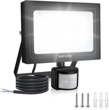 LED-schijnwerper 15W met PIR-bewegingssensor, 1200 lumen, 6500K daglichtwit, IP66 waterdicht, voor buiten