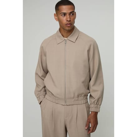 Op Maat Gemaakte Co-ord Regular Fit Trucker Jas | Taupe | Size Large