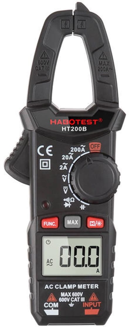 Habotest Digitale Stroomtangmeter Ht200B Voor Stroomspanningsmetingen 600V