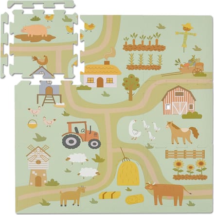 Puzzelmat baby - boerderij - 9 speeltegels - foam - afwasbaar