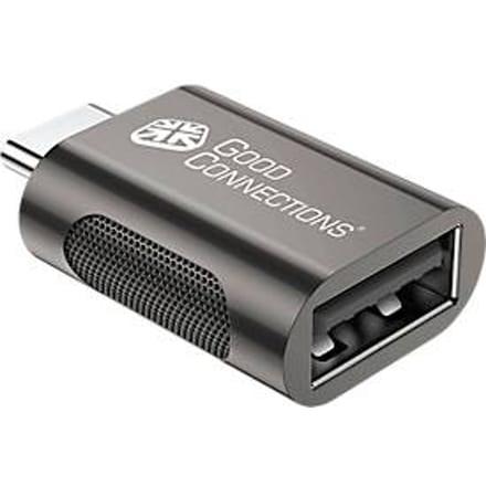 USB 3.2 adapter Good Connections, USB-C naar USB-A, vermogen 60 W, tot 5 Gbit/s, metaal, antraciet