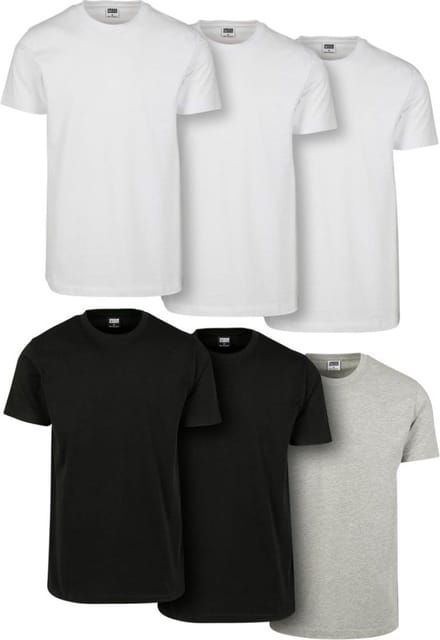 Urban Classics - Basic 6-Pack Heren T-shirt - XXL - Multicolours