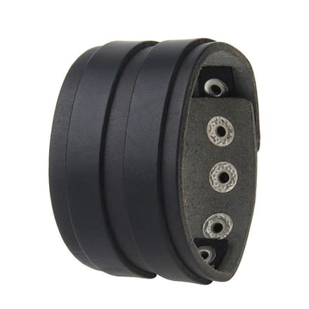 Leren Armband - Drukknopen - Heren - Zwart