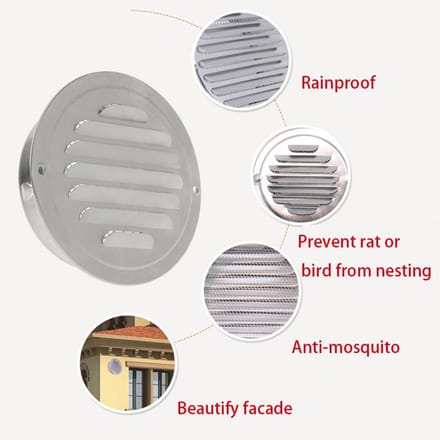 Rond Ventilatiescherm Wit 100mm met Insectennet voor Binnen en Buiten Ventilatie