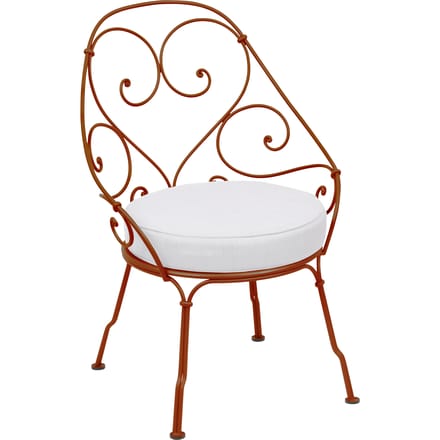 Fermob 1900 Fauteuil Cabriolet - E2 gekonfijte sinaasappel - grijswit