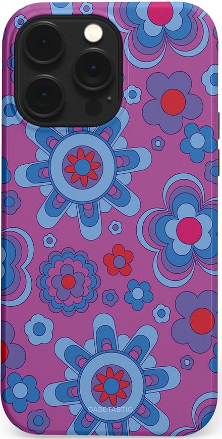 Casetastic hoesje geschikt voor Apple iPhone 14 Pro Max - MagSafe - Dubbellaagse bescherming - Retro relax - Fashion Case - Lavendel Lichtblauw