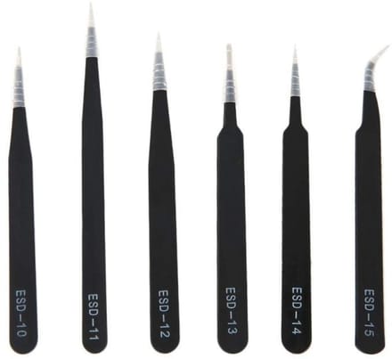 Antistatische Pincet Set - 6 Stuks