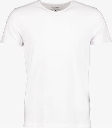 Unsigned heren T-shirt wit v-hals - Maat L