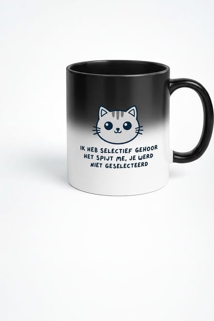 Selectief Gehoor Kat Magische Mok - Cadeau voor Kattenliefhebbers