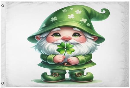 Tuin Vlag - Decoratie Banner - Tuin Aankleden - Dubbelzijdig Bedrukt - 2x3 ft - Groene Kabouter