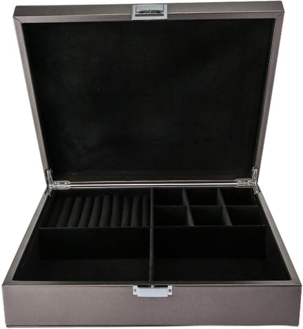 Emilie collection - sieradendoos - luxe juwelendoos - metallic zilver - beautycase - maat large