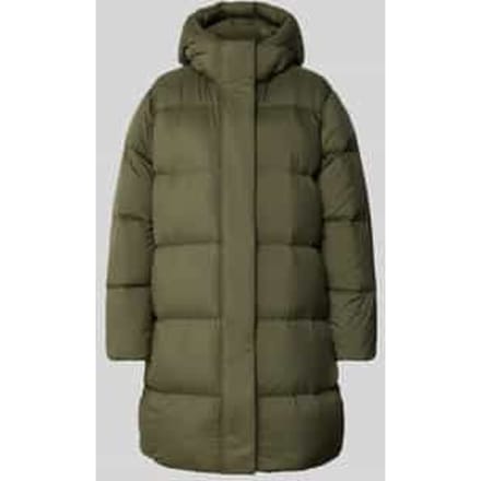 Regular fit lange donsjas met capuchon