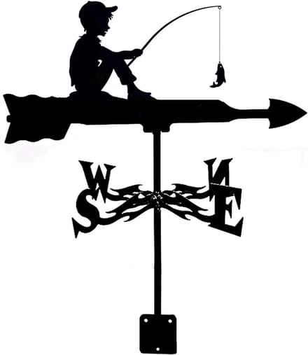 Wind Richting Indicator - Windvaan Tuin - Buiten Weer - Roestvrij Staal - 34x34 cm