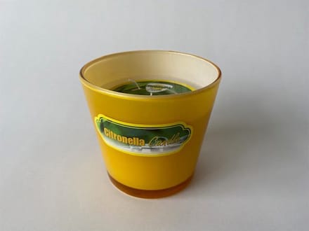 Citronella kaars in glazen pot Geel
