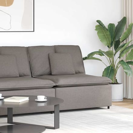 vidaXL - Modulaire - bank - middenmodule - met - kussens - 100 - cm - taupe