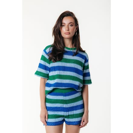 Colourful Rebel Nolita Crochet Stripe Short Multicolor Größe: S | Miniröcke Outlet | Damen