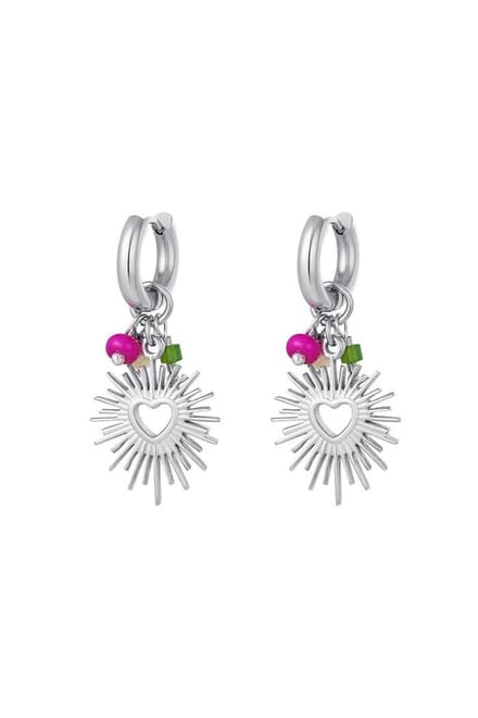 Bijoutheek Oorhangers Stralend Hart Zilver