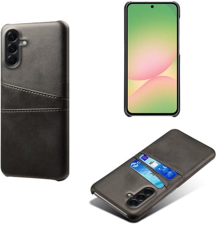 Backcover met Opbergvakjes + PMMA Screenprotector voor Galaxy A57 _ Zwart