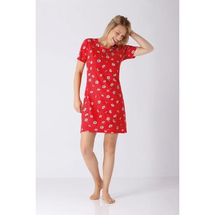 Rood nachthemd Hajo Madelief - Rood - Maat - 52/54