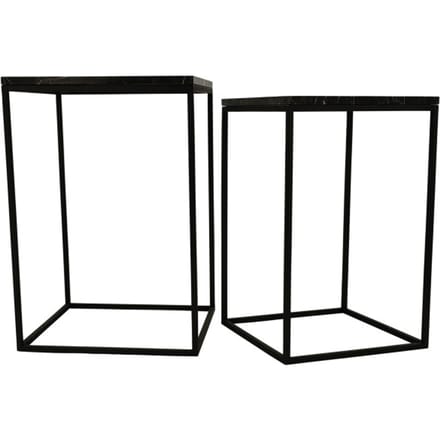 PTMD - Bijzettafel Volos - Bruin - 41x41x61cm - Set van 2