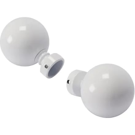 Decomode Gordijnknop Bulb Wit Hoogglans 20mm - 2 Stuks