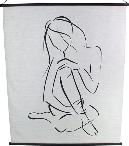HD Collection Wanddoek Zwart 140x2x170cm