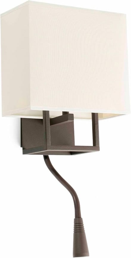 Wandlamp met Geïntegreerde Leeslamp in Bruin en Beige