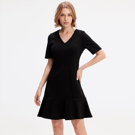 Minimalistische trapeze jerseyjurk