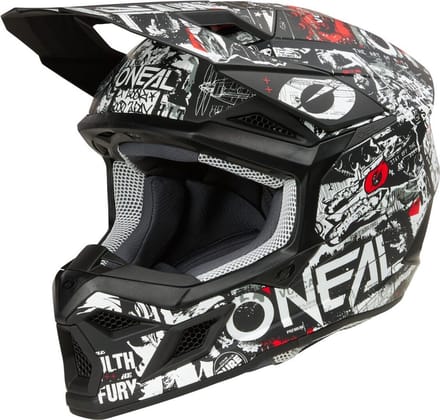 O'NEAL 3SRS Attack Zwart Witte Crosshelm - Helm