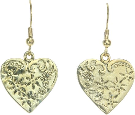 Behave - Oorhangers dames hartvormig - Romantische look - Goudkleur