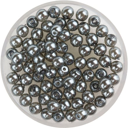 Crystal Renaissance glasparel, 4mm, 75 stuks - Zilvergrijs