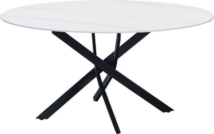 Dimehouse Eettafel Vivian marmerlook wit 150 x 150 x 76 cm - Marmer - Modern - Rond
