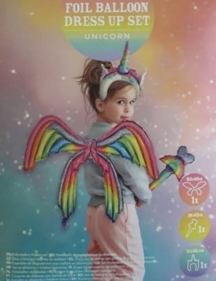 Foil balloon dress up Unicorn