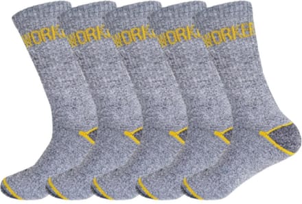 Werksokken - Met Versterkte Hiel en Hak - 5-Pack - Grijs - Maat 39-42