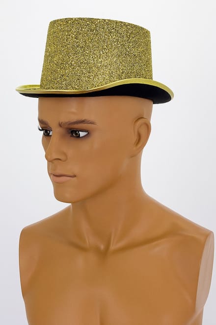 Luxe hoge hoed glitter goud