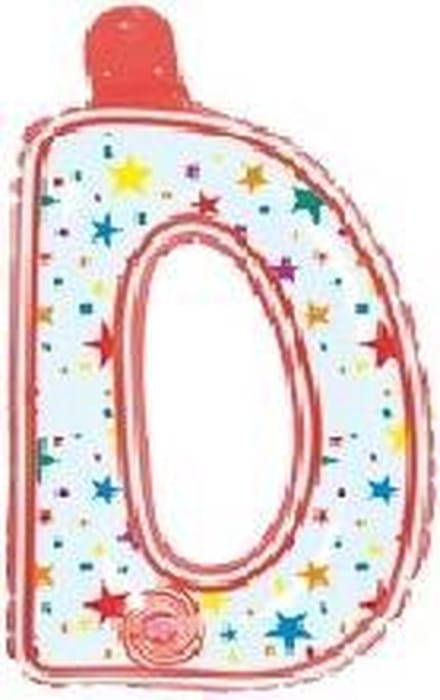 Opblaasbare letter D multi color